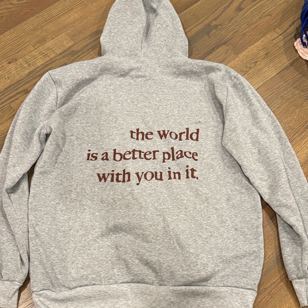 Gray Hoodie with Inspirational Quote